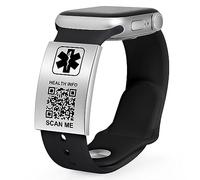 Theluckytag Collar de alerta médica para hombres y mujeres, collar médico de 19 pulgadas grabado con código QR, collar de identificación médica, más espacio, información médica de emergencia