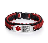 Theluckytag Pulseras médicas para hombres y mujeres con código QR, pulseras de identificación de alerta médica, pulsera de nailon impermeable, se adapta a muñecas de hasta 7 pulgadas, más espacio