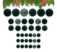 Themed Cluster Christmas Baubles - Rich Jewel Christmas Ornaments, Tree Decorations with UV Shield, Tree Spheres with Metal Hook Loop, Velvet Balls, Bauble Set for Banquet Hall