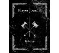 Themed Player's Journal with Character Sheet for DND, Barbarian, Black