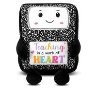 Thenshop Regalos de regreso a clases para profesores, cuaderno de peluche suave de agradecimiento, regalo de muñeca enseñanza es una obra de corazón, lindo cuaderno de peluche para decoración de