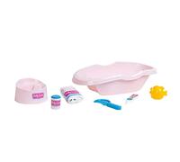 Theo Klein 1647 Set de bañera de la Princesa Coralie, Para muñecas de hasta 35 cm, Numerosos accesorios de baño y cuidado, Medidas 41 cm x 11 cm x 23.5 cm, Juguete para niños a partir de 3 años