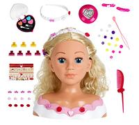 Theo Klein 5242 Princess Coralie, Cabeza de Peinado y Maquillaje Rose, con Adornos para el Pelo y Maquillaje, Juguete para niños Desde 3 años