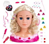 Theo Klein 5392 make-up and hairdressing head Emma I In osmetic heart and hair Accessories I Washable and combable hair I Toys for Children Aged 3 and over