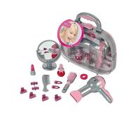 Theo Klein 5855 Maletín de peluquería con secador, con Espejo, Peine y Accesorios, Maletín Robusto con secador a Pilas, Medidas 27.5 cm x 11 cm x 22.2 cm, Juguete para niños a Partir de 3 años