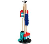 Theo Klein 6838 Vileda Soporte para Escobas | Set de Limpieza de plástico y Madera con Escoba, fregona y Accesorios | Producto con Licencia Oficial | Juguete Interactivo para niños a Partir de 3 años