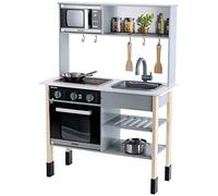 Theo klein 7199 cocina miele, cocina blanca de madera que incluye plac