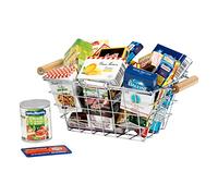 Theo Klein 7202 Cesta de la Compra metálica Llena de Productos franceses, con envases y Botes para Tienda, Juguete para niños Desde 3 años