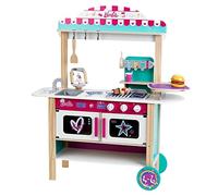 Theo Klein 7329 Cocina de Madera, Barbie Restaurante Tipo bistró, Madera (MDF), con Accesorios de bistró incluidos, Dimensiones: 94 cm x 32 cm x 106 cm, Juguete para niños a Partir de Tres años