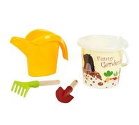 Theo Klein 7621 Conjunto de Cubo y Accesorios - Jardín I Incluye regadera, Pala y rastrillo con Mango Corto de Madera I Plástico Reciclado I Anti-UV, Apto para niños a Partir de 18 Meses
