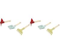 Theo Klein 7681 Herramientas de jardinería I Incluye Pala, rastrillo y azada Doble con Mango Corto de Madera I Plástico Reciclado I Anti-UV, Apto para niños a Partir de 3 años (Paquete de 2)