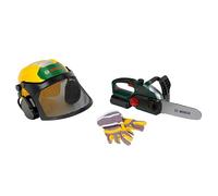 Theo Klein 8197 8197 Bosch Set Leñador, con Motosierra, Casco Forestal y Guantes, Sonido Realista y luz Intermitente, Producto con Licencia Oficial, Juguete para niños a Partir de 3 años