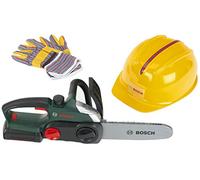 Theo Klein 8456 Kit de Trabajador Bosch, Motosierra Resistente con luz y Sonido, Casco y Guantes de Trabajo Juegos de rol, Juguetes para niños a Partir de 3 años