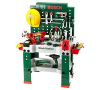 Theo Klein 8485 Banco de trabajo N.º 1 de Bosch I 150 piezas I Incluye destornillador eléctrico, set de construcción, máquina amoladora y mucho más I Medidas: 62 cm x 42 cm x 100 cm