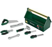 Theo Klein 8573 Caja de Herramientas, Set de Herramientas de 7 Piezas, Caja Estable con práctica asa de Transporte, Medidas: 30,25 cm x 14 cm x 17,25 cm, Juguete para niños a Partir de 3 años