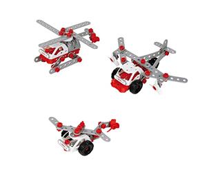 Theo Klein 8791 Bosch 3-in-1 Helicopter Team Construction Set I for Building Different Aircraft I with Construction Plans for 3 Models I For Children Aged 3 and over