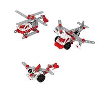Theo Klein 8791 Kit de construcción Bosch Equipo Helicóptero 3 en 1, para Construir Diferentes aeronaves, Incluye Planos de construcción para 3 Modelos, Juguetes para niños a Partir de 3 años