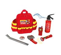 Theo Klein 8900 Mochila de bomberos Fire Fighter Henry, Con linterna a pilas, extintor, Mochila robusta con reflector y correas, Medidas 28 cm x 25 cm x 8.5 cm, Juguete para niños a partir de 3 años