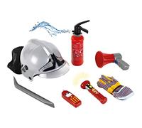 Theo Klein 8921 Set de Bomberos, Set de 7 Piezas con Casco, Linterna y Mucho más, Extintor con función de rociado, Medidas del Embalaje: 52.4 cm x 35 cm x 20 cm, Juguete para niños a Partir de 3 años