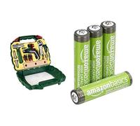 Theo Klein Bosch Maletín Ixolino II, Atornillador LED, 3+ años, & Pilas AAA Recargables Amazon Basics 4 unid, 850mAh