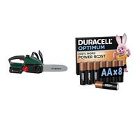 Theo Klein Bosch Motosierra, luz/Sonido, 3+ años, & Duracell Optimum AA 8 Unidades, Power Boost