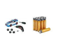 Theo Klein Bosch Set Tuning Coche, Atornillador, 3+ años, & Pilas AAA Alcalinas Amazon Basics 12 Unidades, 10 años