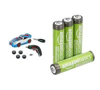Theo Klein Bosch Set Tuning Coche, Atornillador, 3+ años, & Pilas AAA Recargables Amazon Basics 4 unid, 850mAh