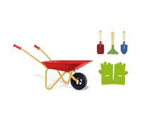 Theo Klein- Carretilla Infantil con Accesorios I De Metal, aguanta hasta 10 kg de Carga I Incluye robustas Herramientas de Juguete para el jardín I Apto para niños a Partir de 3 años (7669)