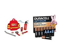 Theo Klein Fire Fighter Henry Mochila, Linterna LED, 3+ años, & Duracell Optimum AA 8 Unidades, Power Boost