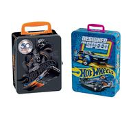 Theo Klein Hot Wheels Maletín coches, garaje metal, a partir de 3 años