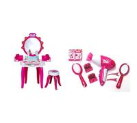 Theo Klein Salón de Belleza Barbie Con Luz y Sonido | Superficies de Trabajo Giratorias & Kit de Peluquería | Accesorios Con el Diseño de Barbie