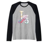 Theo - Nombre de niño con Dinosaurios de Colores Camiseta Manga Raglan