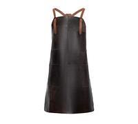Theodore Delantal de Piel Con Diseño de Espalda Cruzada - Ideal para Taller de Carpintería o Cocina para Barbacoa - 3 Bolsillos para Herramientas