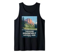 Theodore Roosevelt National Park Vintage Camping Hombres Mujeres Camiseta sin Mangas