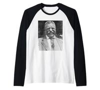 Theodore Roosevelt Presidente Sonriente Teddy Vintage USA Retro Camiseta Manga Raglan
