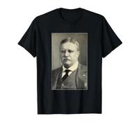 Theodore Roosevelt US 26th Presidente Teddy Patriotic Vintage Camiseta gráfica económica, Hombre, Negro, M