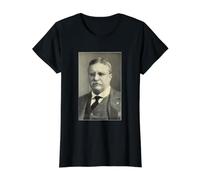 Theodore Roosevelt US 26th Presidente Teddy Patriotic Vintage Camiseta gráfica económica, Mujer, Negro, L