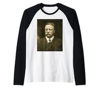 Theodore Roosevelt US 26th Presidente Teddy Patriotic Vintage Camiseta Manga Raglan