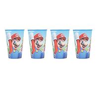 Theonoi 4 vasos para niños de 260 ml/a elegir, de plástico, sin BPA, regalo para niños (Super Mario)