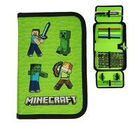Theonoi Estuche para lápices, 2 Compartimentos, 2 Compartimentos, Estuche para Estudiantes, Minecraft, Estuche para