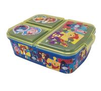 Theonoi Fiambrera para niños Winnie the Pooh The Oso - Fiambrera con 3 compartimentos y división - Sandwichera sin BPA para escuela y guardería
