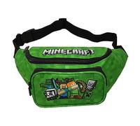 Theonoi Minecraft - Riñonera para Niños, Bolso de Hombro, Bolsa de Viaje para Teléfono Móvil y Dinero, Ideal para Escuela y Deporte al Aire Libre, Verde, Talla Única