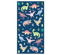 Theonoi - Toalla de baño para niños, 100% algodón, 70 x 140 cm, diseño de dinosaurio