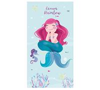 Theonoi Toalla de baño para niños, toalla de playa, toalla de ducha, 100% algodón, 70 x 140 cm, diseño de sirena