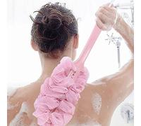 THEORIE Cepillo de limpieza de baño de lujo, cepillo de esponja suave, limpiador de espalda, cepillo de ducha con mango largo, unisex, cepillo de baño de lujo, multicolor (B)