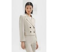 Theory Double-breasted Crop Trench In Admiral Crepe Pumice Talla: M | Blazers Outlet | Mujer