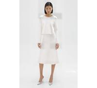 Theory Layered Trumpet Dress In Crepe Knit White Talla: L | Vestidos Midi Outlet | Mujer | Blanco