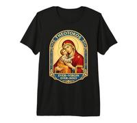 Theotokos Ever-Virgin Ever-Santo Cristiano Ortodoxo María Camiseta Premium