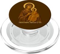 Theotokos Madre de Dios con Niño Jesucristo Arte Bizantino PopSockets PopGrip para MagSafe