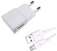 Theoutlettablet® Cargador de Pared USB con Cable Micro USB Wall Charger Compatible con Smartphone Alcatel 1B 2020 (Negro)